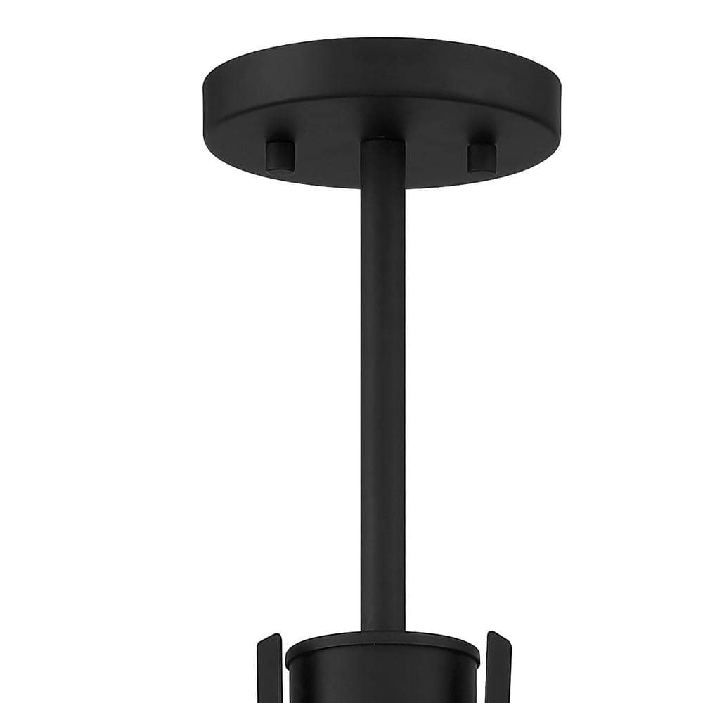 Coal and Etched Glass 3-Light Convertible Chandelier