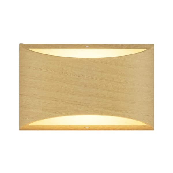 Modern Design Aluminum 1 Light Wood Texture LED Wall Sconce 2-Pack