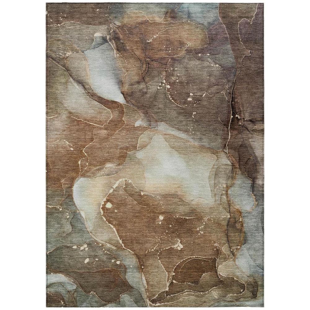 Brown 9 ft. x 12 ft. Woven Abstract Polyester Rectangle Indoor/Outdoor Area Rug price history on PriceWatchPro