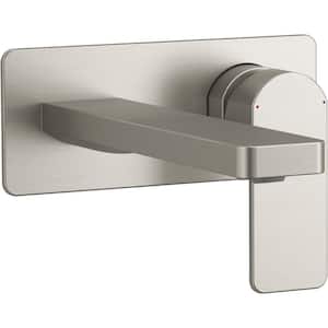 Parallel Single-Handle Wall Mount Bathroom Faucet in Vibrant Brushed Nickel
