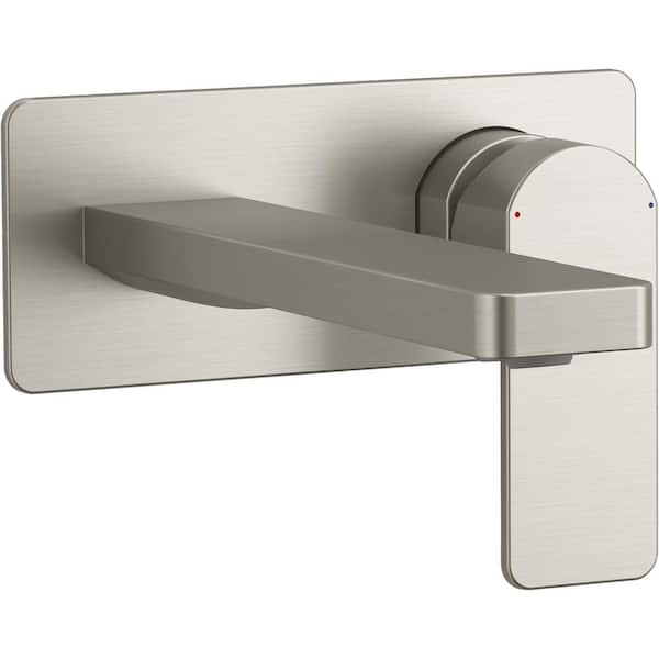 KOHLER Parallel Single-Handle Wall Mount Bathroom Faucet in Vibrant Brushed Nickel