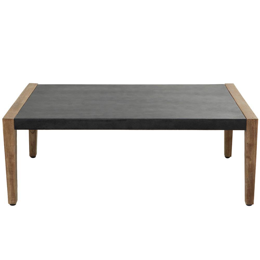 Litton Lane 17 in. Dark Grey Rectangle Wood Contemporary Outdoor Coffee