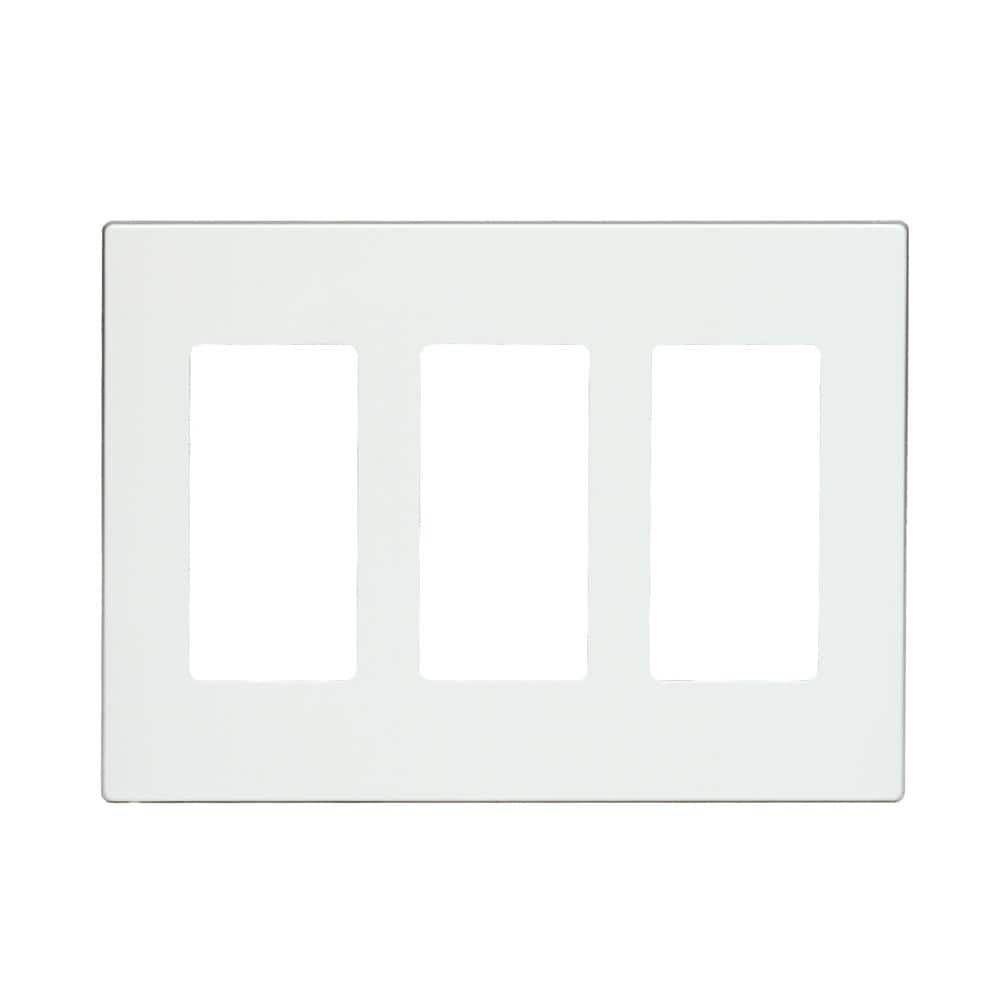 Leviton 3-Gang White Decora/Rocker Polycarbonate Standard Screwless ...