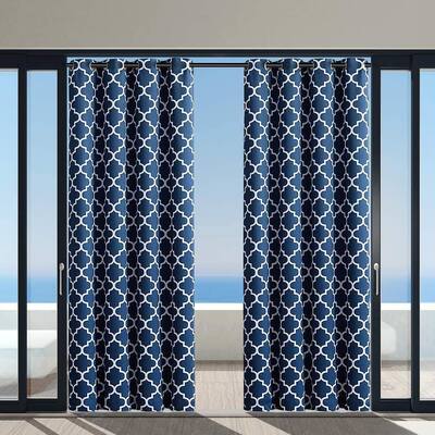 50 in x 96 in Patio Outdoor Curtain Waterproof UV Protection Top Grommet Drape Panel ,Dark Blue(1 Panel)
