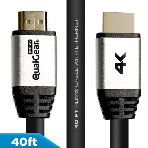 QualGear High Speed Long HDMI 2.0 Cable with Ethernet, ft. - The Home Depot
