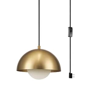 Amelia 1-Light Matte Brass Mini Pendant Light with Frosted Glass Shade