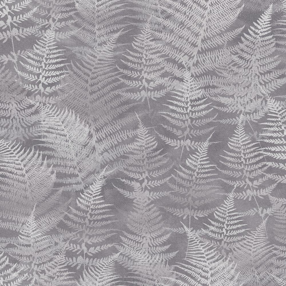Clarissa Hulse Woodland Fern Pewter Grey Removable Wallpaper Sample