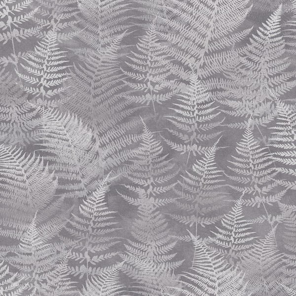 Unbranded Clarissa Hulse Woodland Fern Pewter Grey Removable Wallpaper Sample