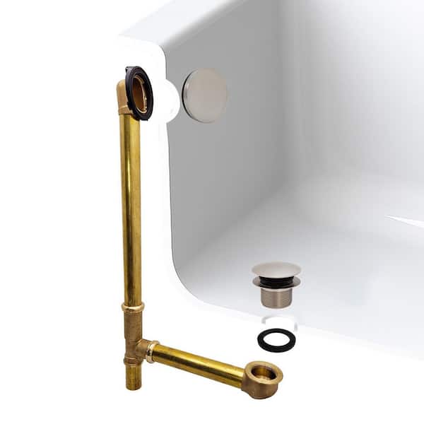 22 in. Brass Bath Waste in Satin Nickel