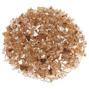 1/4 in. Champagne Reflective Fire Glass 10 lbs. Bag