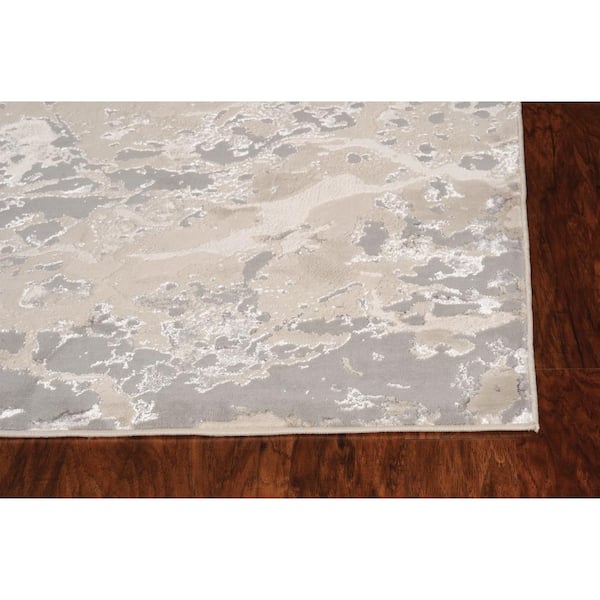 Clara Sand Gray 5 ft. x 8 ft. Overdyed Glam Area Rug