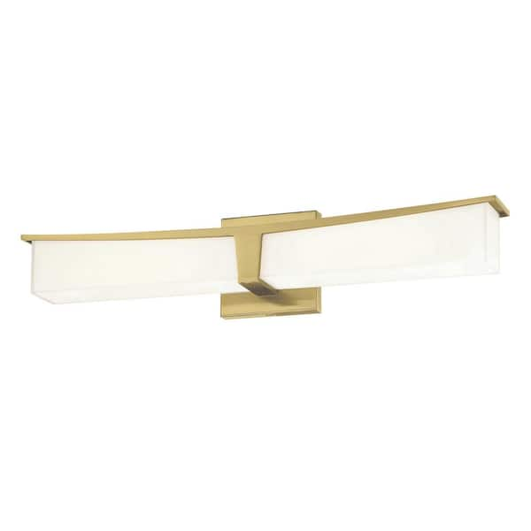 George Kovacs Plane 24 in. Honey Gold LED Vanity Light Bar with Frosted ...