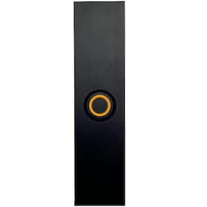 Wired Metal Rectangular Recessed Mount Doorbell Chime Push Button with LED Button Light in Black, Door Bell Button Only
