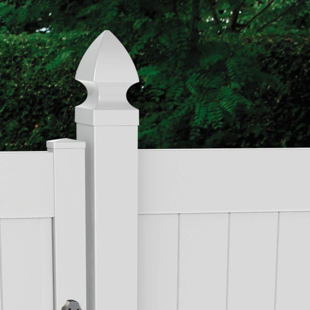 White Vinyl Gothic Fence Post Cap for 5-inch Posts