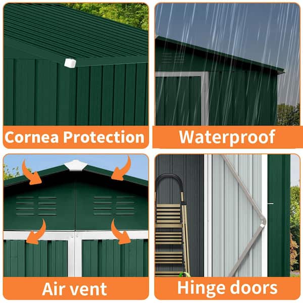 6 ft. W x 8 ft. D Metal Storage Shed with Vents for Garden and Backyard (40 sq. ft. )