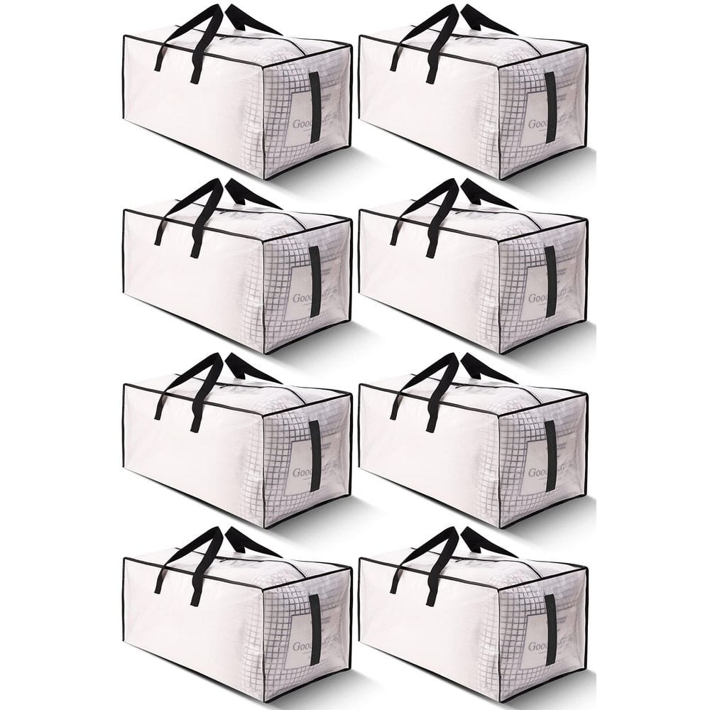 24 Gal. Large Strong Moving Bags Deck Box with Zippers and Carrying Handles for Space Saving, Semi-Transparent (8-Pack) price history on PriceWatchPro