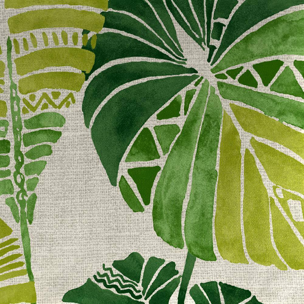 Hixon Palm Green Leaves Rectangular Outdoor Bench Cushion with Ties