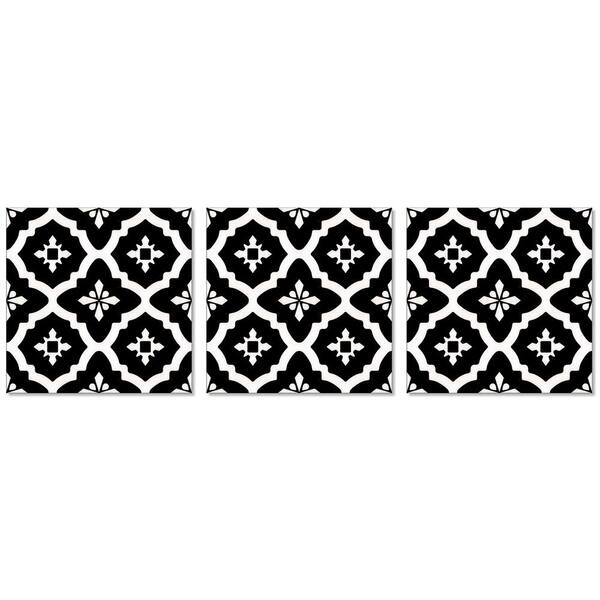 Lucida USA (Sample) BaseCore Venetian Black and White Patterned Look 12-mil Water Resistant Peel and Stick Vinyl Tile
