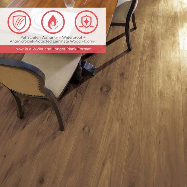 Outlast+ XL Saddle Spring Oak 12 mm T x 8.35 in. W x 54.33 in. L Waterproof Laminate Wood Flooring (22.04 sq.ft./case)