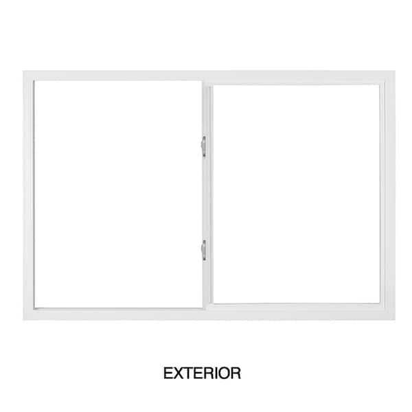 Premium WX 35.5 in. W x 11.5 in H XO Left-Handed White Vinyl, ProSolar Shade Low E Argon Obscure Glass Slider Window