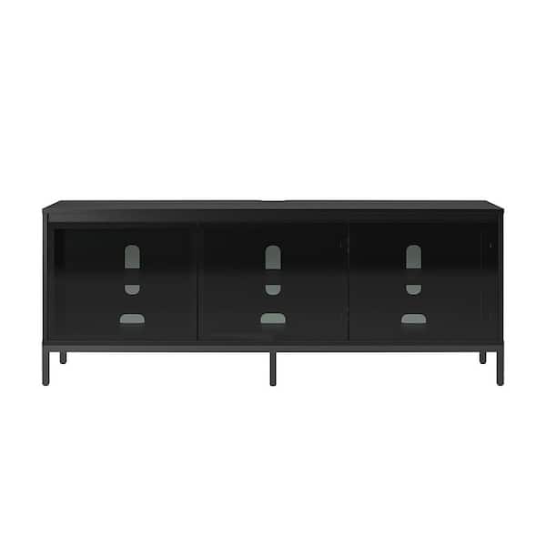 ALPHASON STUDIO 68 in. Media Console with Steel Post Base for TVs up to 77 ft. Black