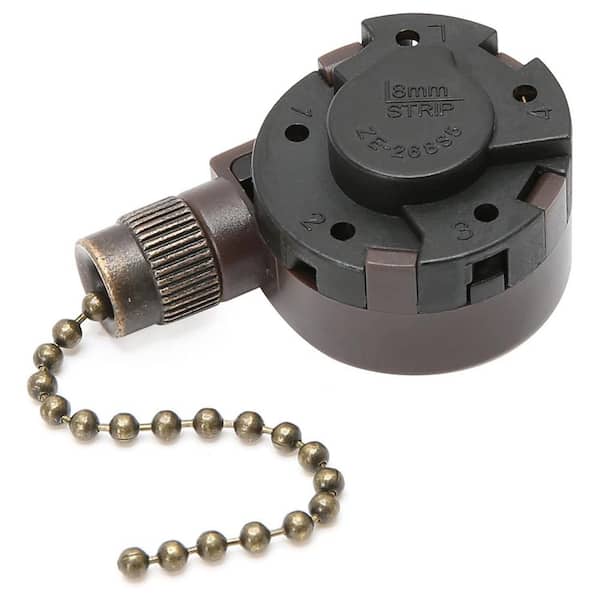 Ceiling Fan 4 Speed 5 Wire ZE-268S5 Switch Bronze Pull Chain Compatible with Hunter Light Replacement Control