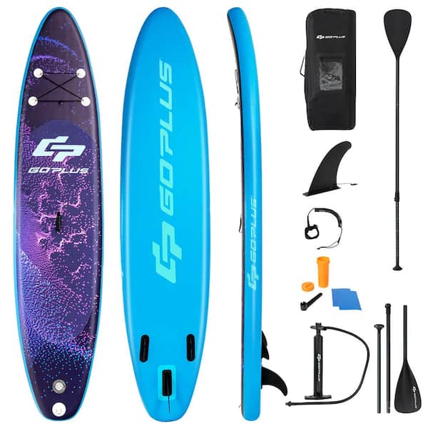 Costway 11 ft. Inflatable Stand Up Paddle Board Surfboard W/Bag Aluminum Paddle Pump
