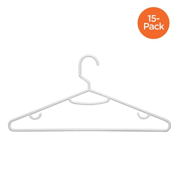 15 White Plastic Hangers