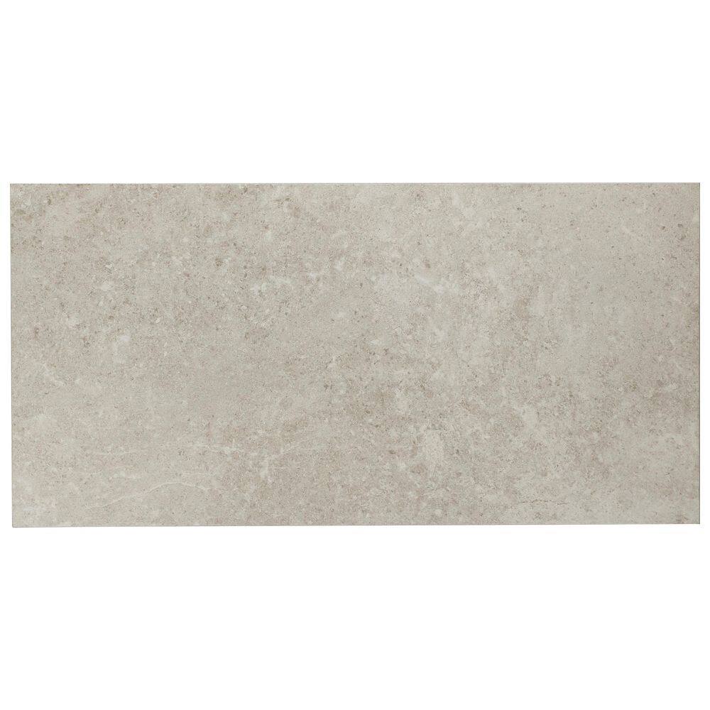 Iris 24" x 12" Matte Gray Porcelain Floor and Wall Tile