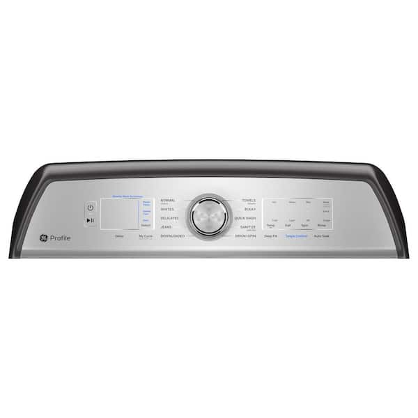 GE - Profile 4.9 cu. ft. High-Efficiency Smart Top Load Washer in Diamond Gray with Microban Technology, ENERGY STAR