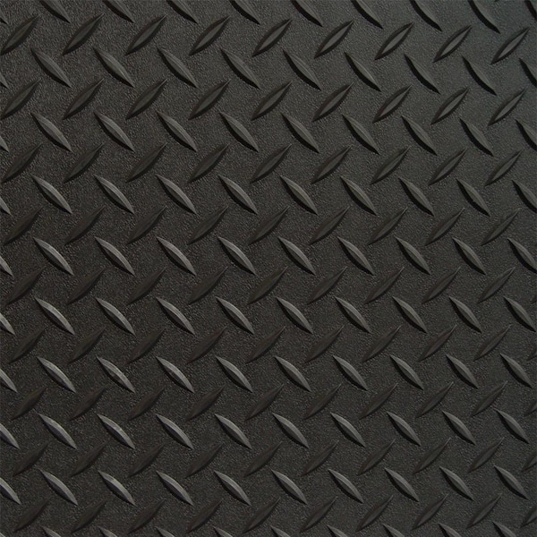Diamond Deck 1-Car Garage Kit, 10 ft. W x 24 ft. L, Includes (2) 5 ft. x 24 ft. Black Textured Vinyl Garage Flooring