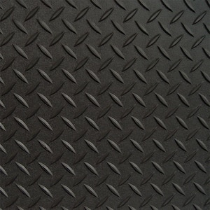 Rubber-Cal Diamond Plate 4 ft. x 8 ft. Black Rubber Flooring (32 sq. ft.)  03-206-W100-08 - The Home Depot