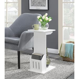 Designs2Go Abby Magazine  White 11 in. C Shape MDF End Table