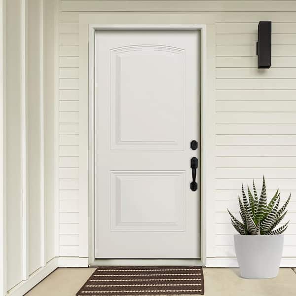 Element Series 2-Panel Arch Primed Steel Prehung Front Door