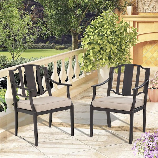 Tamarin Aluminum Outdoor Dining Chair with Sunbrella Cushion (2-Pack)