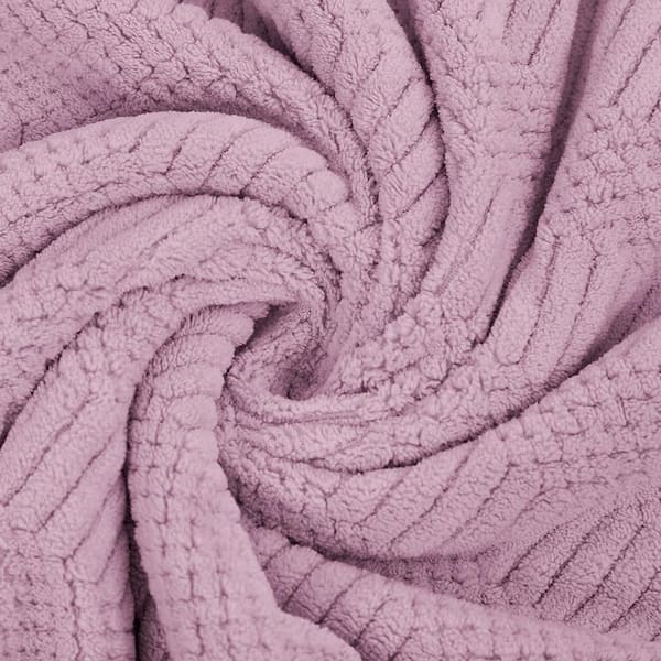 JML Pack Purple Microfiber Jacquard Velvet Bath Towels 30 x - Main Image