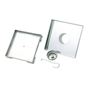 Shower Square Linear Drain 6 in. x 6 in. in Brushed 304 Stainless Steel Square Pattern Drain Cover