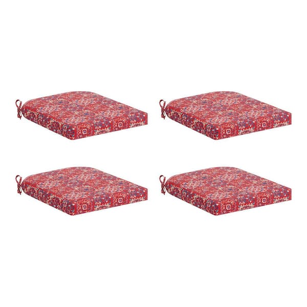 Hampton Bay 20 in. W x 20 in. D Universal Outdoor Seat Pad in Libson Tile (Set of 4)