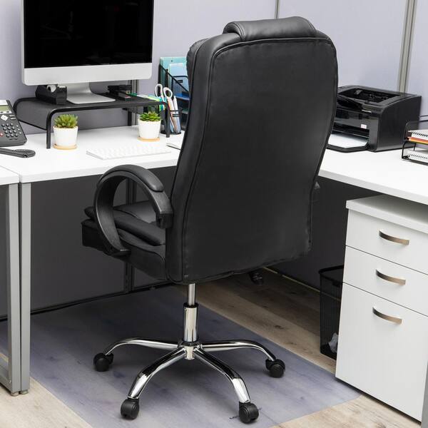 Mind Reader Executive Faux Leather Ergonomic Office Chair Height