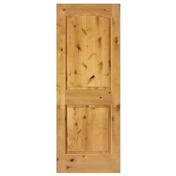 Steves & Sons 36 in. x 80 in. Rustic 2-Panel Arch Solid Core Knotty Alder Interior Door Slab