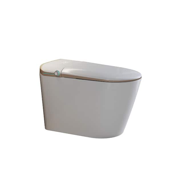 Elongated Bidet Toilet 1.32 GPF Tankless in White, Instant Heat, Heated Seat, Auto Flush, Warm Air Dryer with Remote
