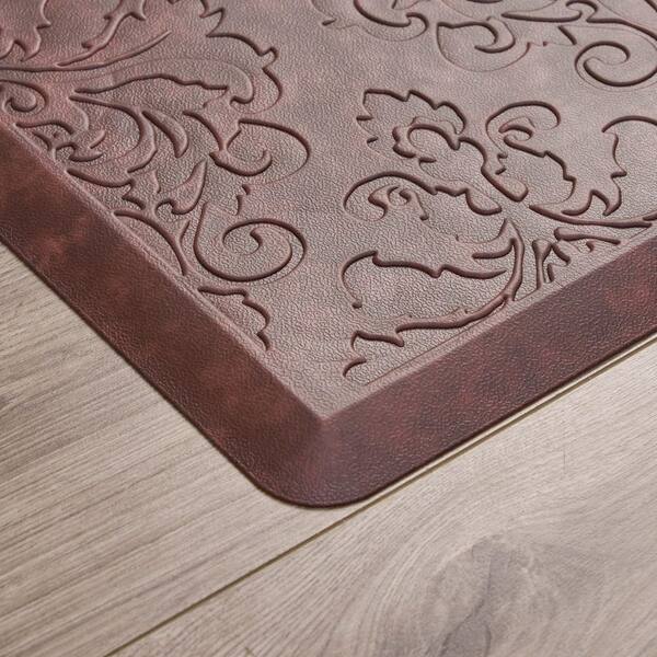 Marni Red 17.5 in. x 60 in. Floral Synthetic Kitchen Mat