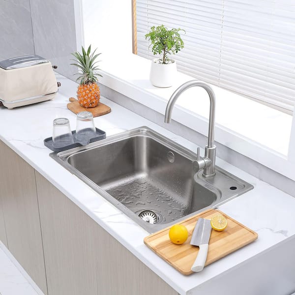 9.6 in. x 5.3 in. Silicone Bathroom Soap Dishes with Drain Spout-Bathroom and Kitchen Sink Organizer, Gray