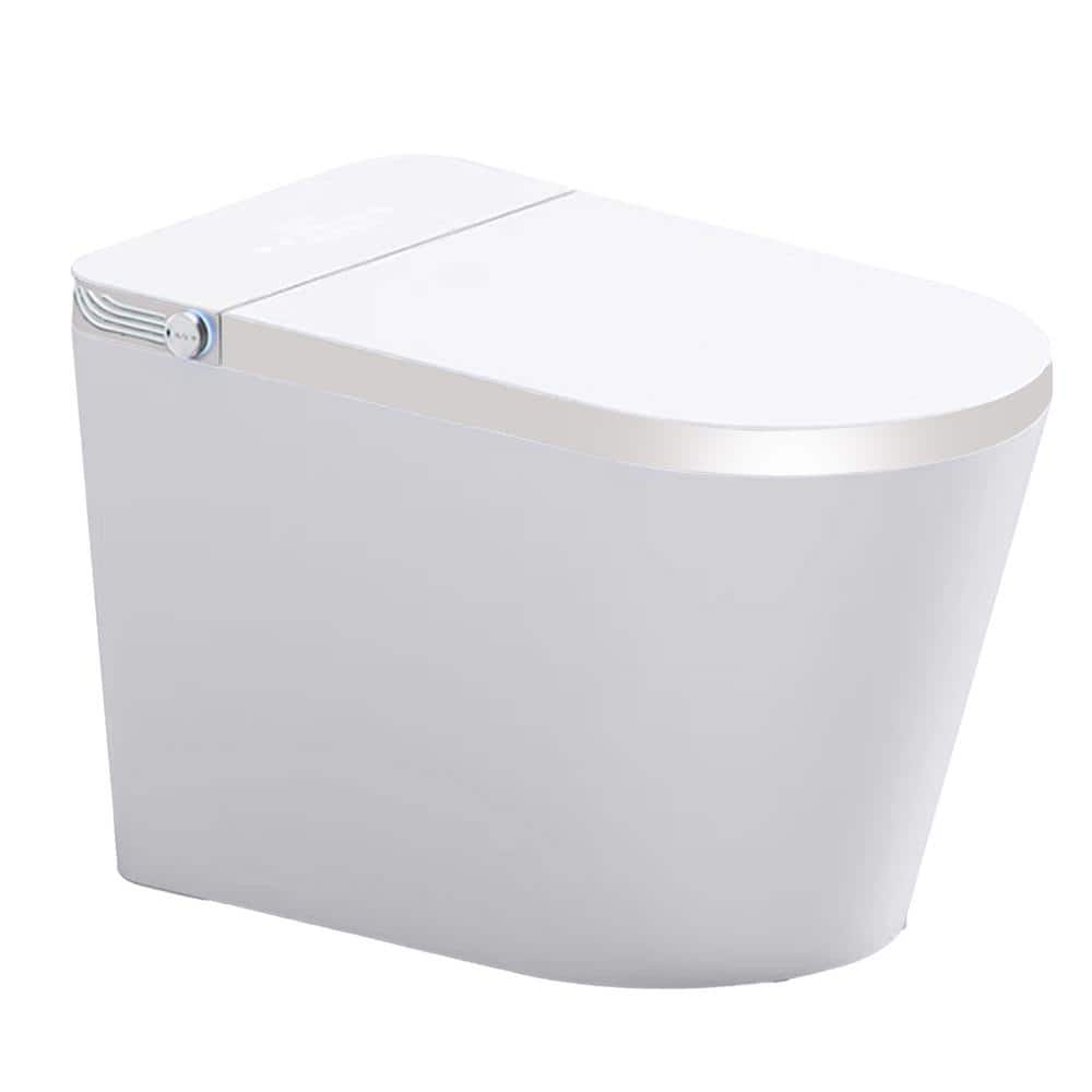 JimsMaison Electric Elongated Bidet Toilets 1.28 GPF In White JMJOTO01 ...