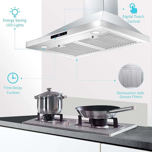 30 inch 750CFM Wall Mounted Range Hood in Silver