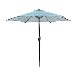 9 ft. Steel Market Tilt Patio Umbrella in Blue