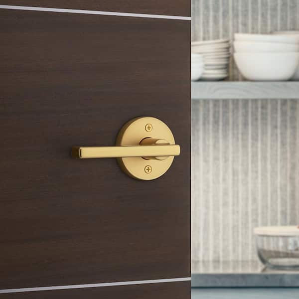 Halifax Satin Brass Round Half Dummy Door Handle Handle Featuring Microban Antimicrobial Protection