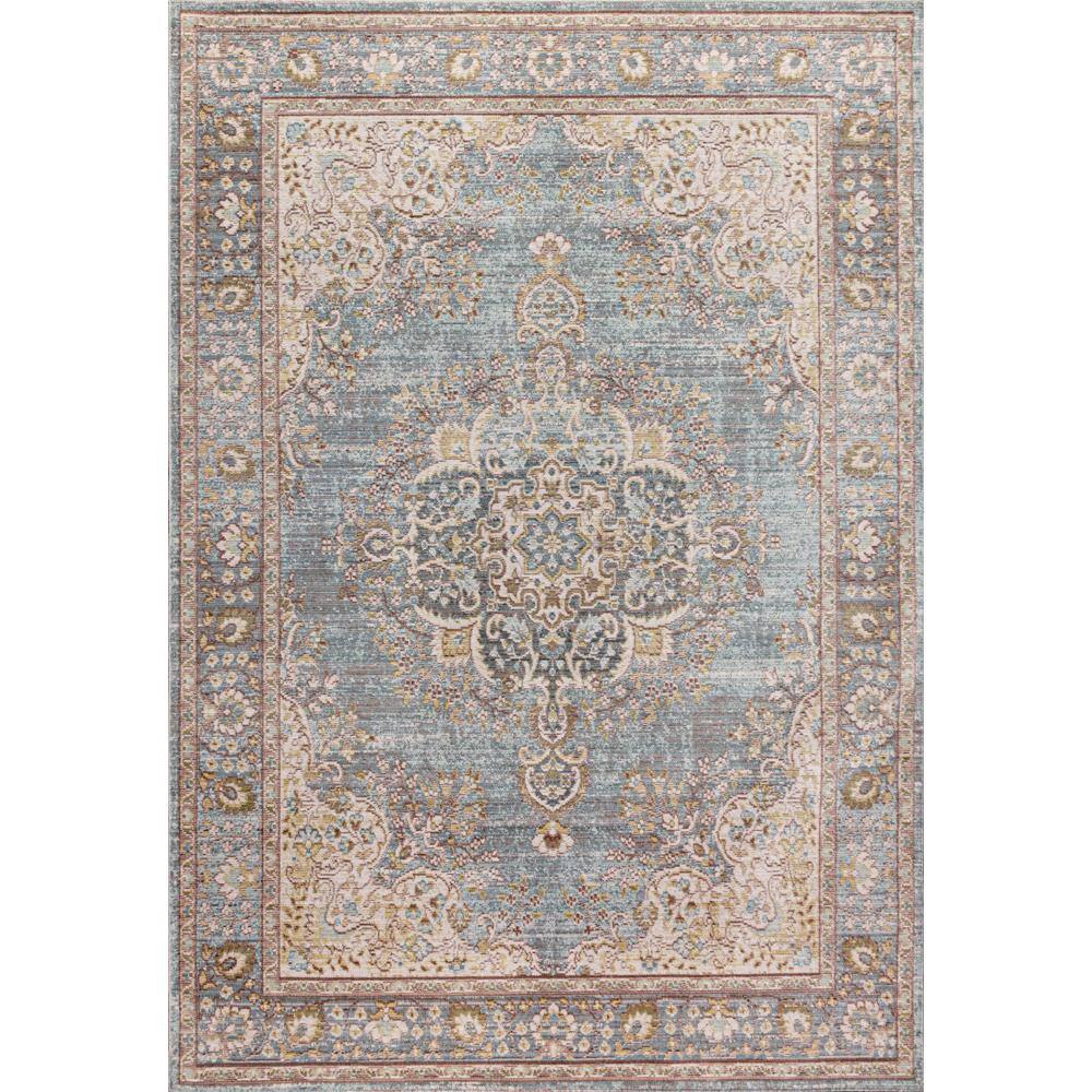 JONATHAN Y Goa Floral Medallion Traditional Light Blue/Ivory 4 ft. x 6 ...