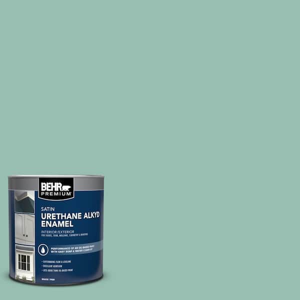 BEHR PREMIUM 1 qt. #PPU12-07 Spring Stream Satin Enamel Urethane Alkyd Interior/Exterior Paint