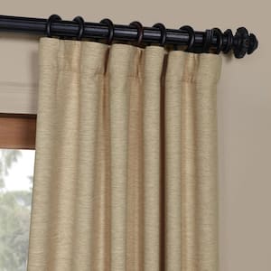 Ginger Textured Bellino Room Darkening Curtain - 50 in. W x 84 in. L Rod Pocket with Back Tab Single Curtain Panel
